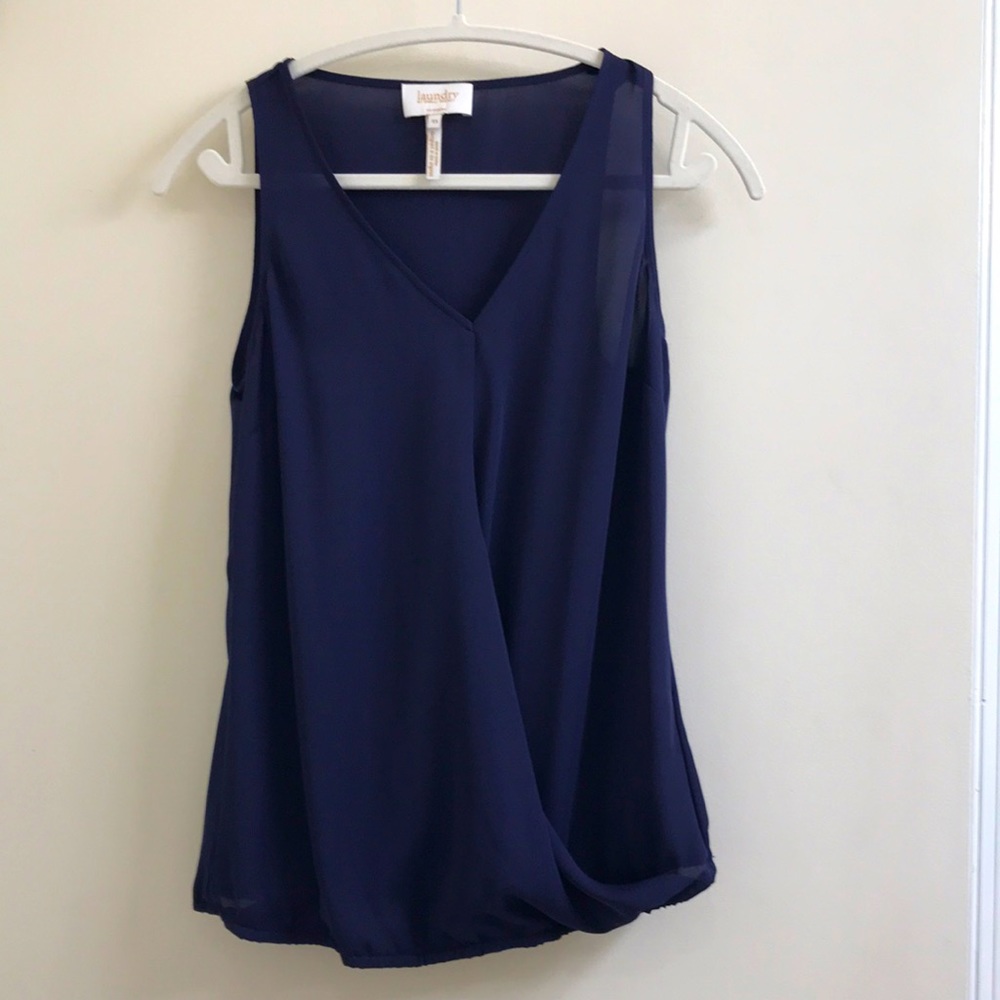 Navy Sheer top without cami